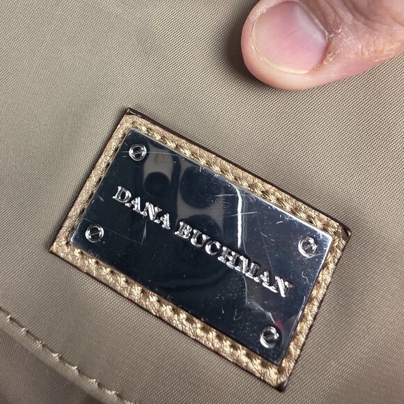 Dana Buchman Champagne Brown Messenger Bag with Metallic Pebbled Accents - Picture 6 of 13